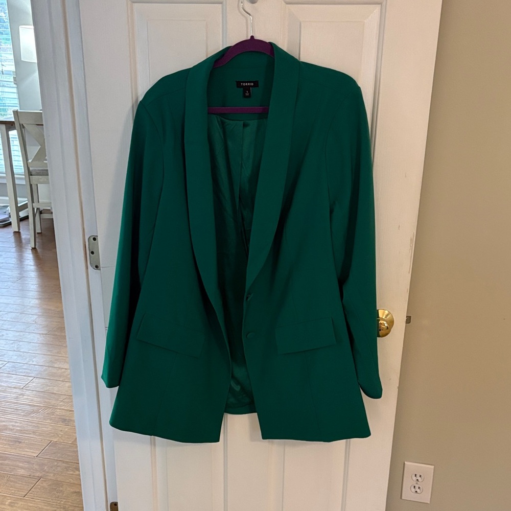 torrid Emerald Green Shawl Collar Blazer